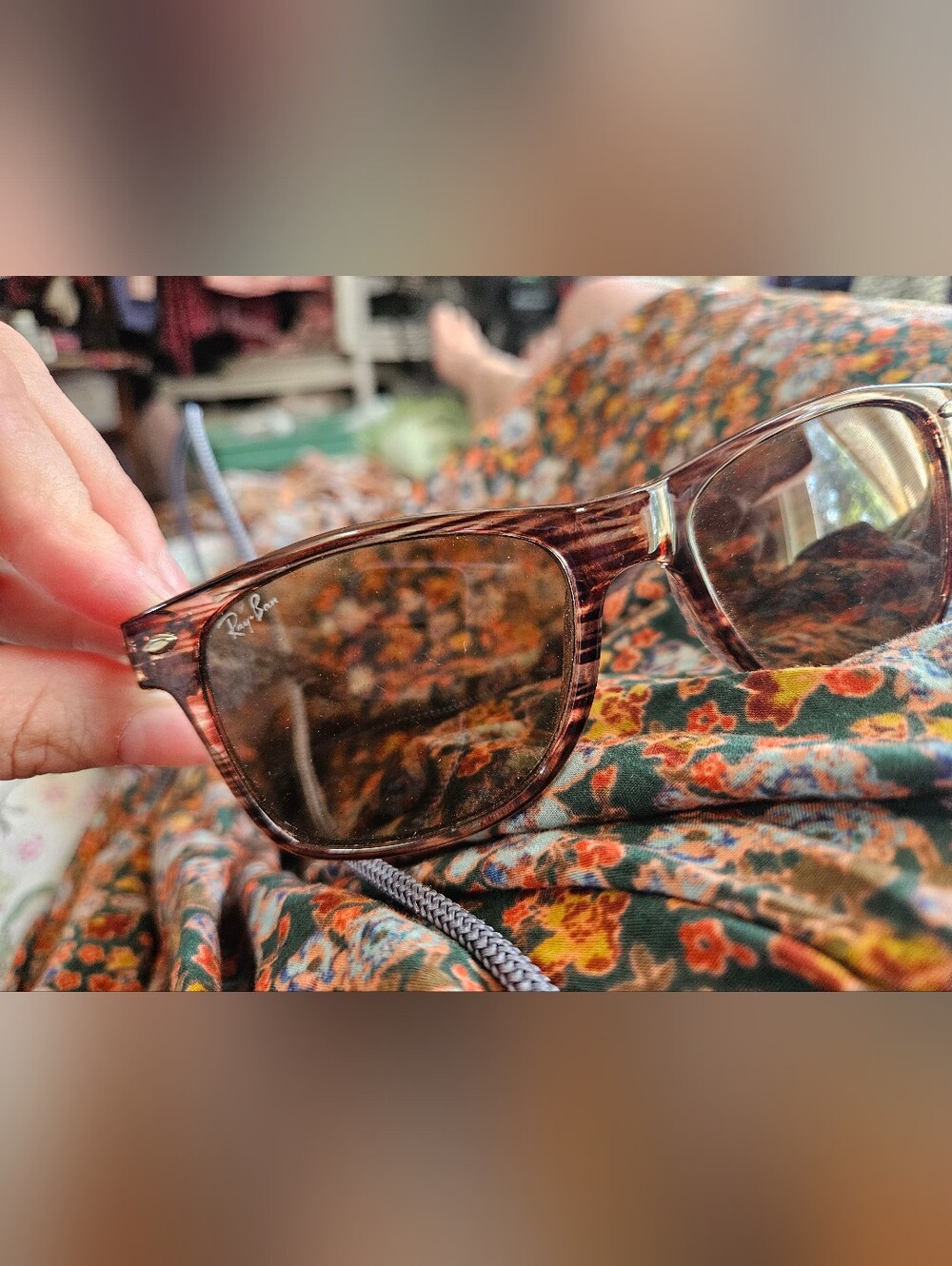 Ray-Ban Brown Tortoise Rectangular Sunglasses